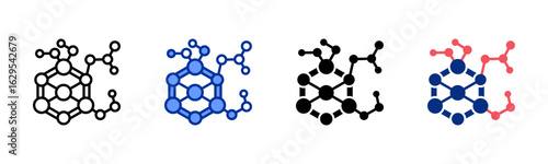 Nanotechnology icon sheet multiple style collection
