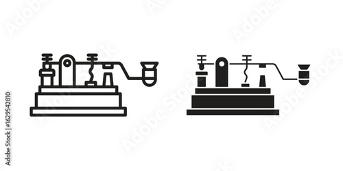 Morse code icon. simple, flat, black, outline.