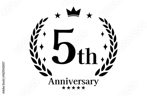 5周年記念、アニバーサリーのロゴベクターイラスト
