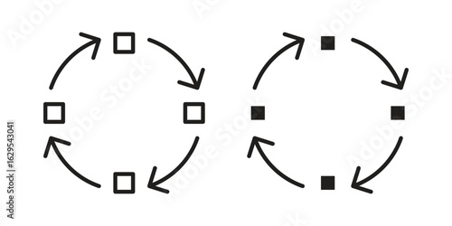 Methodology icon. simple, flat, black, outline.