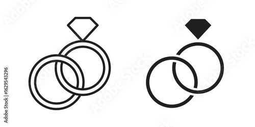 Marriage icon. simple, flat, black, outline.