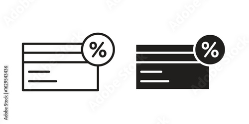 Loyalty card icon. simple, flat, black, outline.