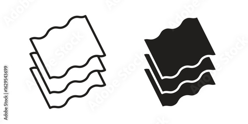 Lasagne icon. simple, flat, black, outline.