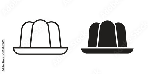 Jelly icon. simple, flat, black, outline.