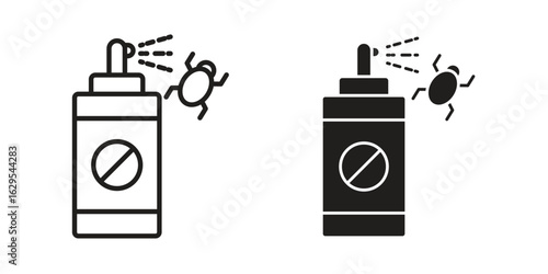 Insecticide icon. simple, flat, black, outline.