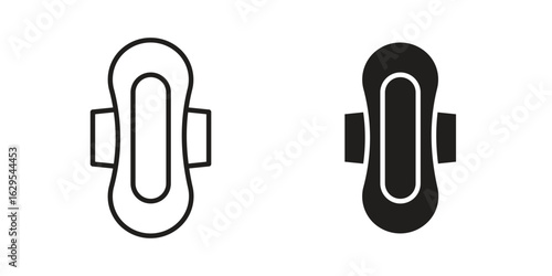 Hygienic pad icon. simple, flat, black, outline.