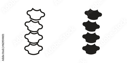 Human spine icon. simple, flat, black, outline.