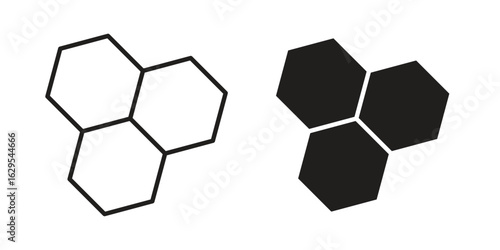 Honeycombs icon. simple, flat, black, outline.