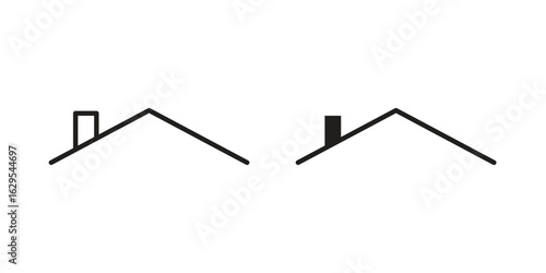 Home roof icon. simple, flat, black, outline.