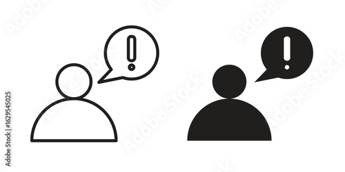 Grievance icon. simple, flat, black, outline.