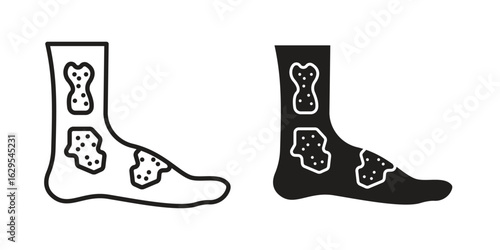 Gangrene icon. simple, flat, black, outline.