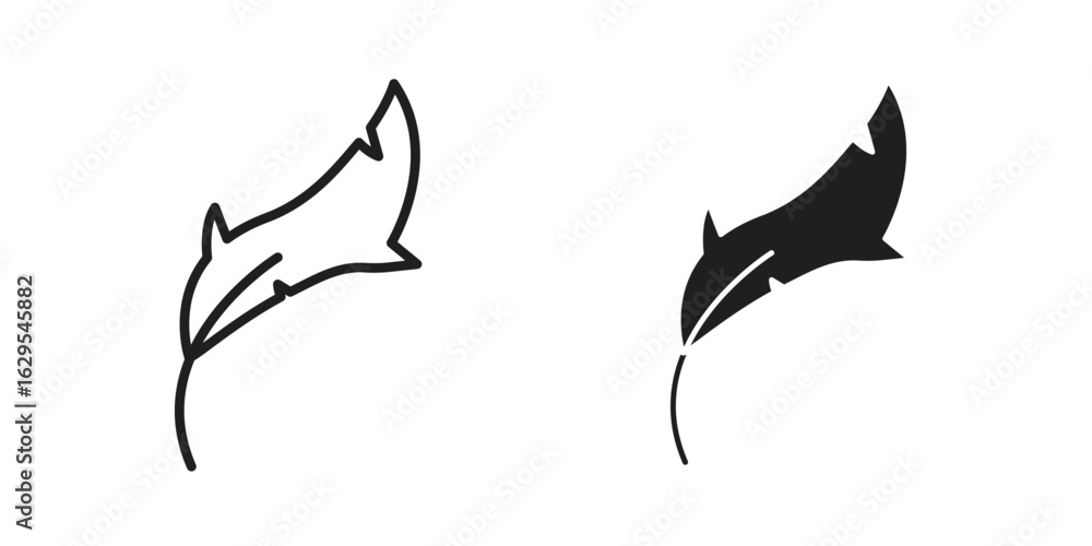 Obraz premium Feather icon. simple, flat, black, outline.