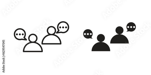 Counselling icon. simple, flat, black, outline.