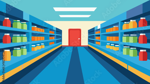 clean supermarket product aisle