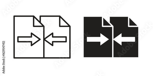 Compare icon. simple, flat, black, outline.