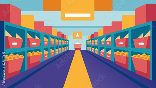 supermarket aisle cereal banners