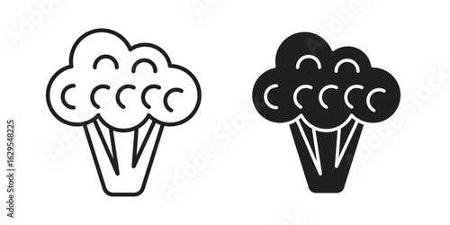 Cauliflower icon. simple, flat, black, outline.