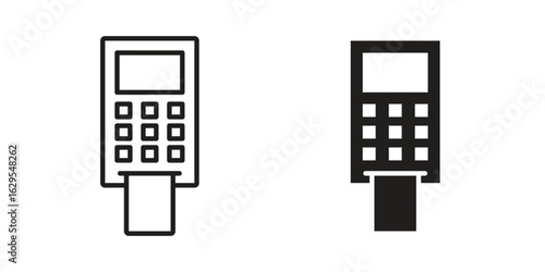 Card machine icon. simple, flat, black, outline.