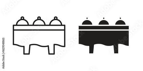 Buffet icon. simple, flat, black, outline.