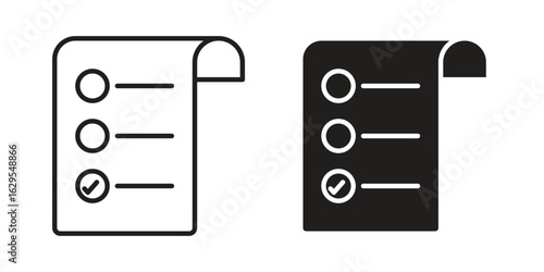 Briefing icon. simple, flat, black, outline.