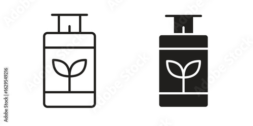 Biogas icon. simple, flat, black, outline.