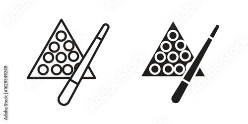 billiards icon. simple, flat, black, outline.