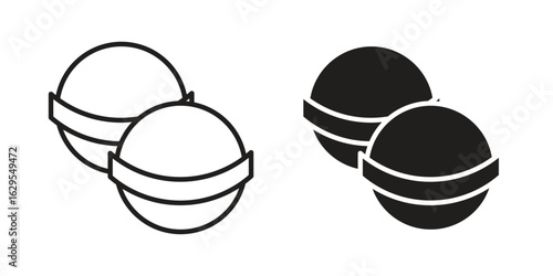 Bath salts bomb icon. simple, flat, black, outline.