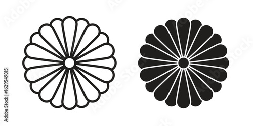 Aster icon. simple, flat, black, outline.