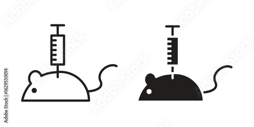 Animal testing icon. simple, flat, black, outline.