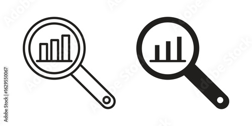 Analysis icon. simple, flat, black, outline.