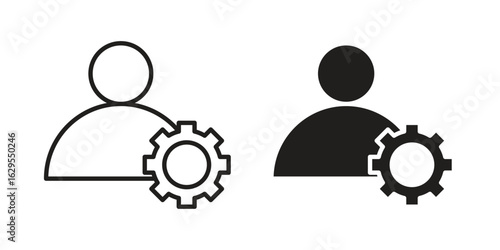 Admin icon. simple, flat, black, outline.