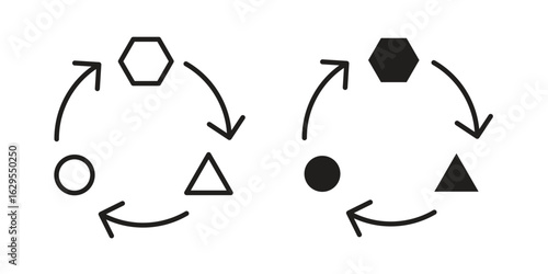 Adaptation icon. simple, flat, black, outline.