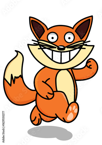 illustration of a running fox