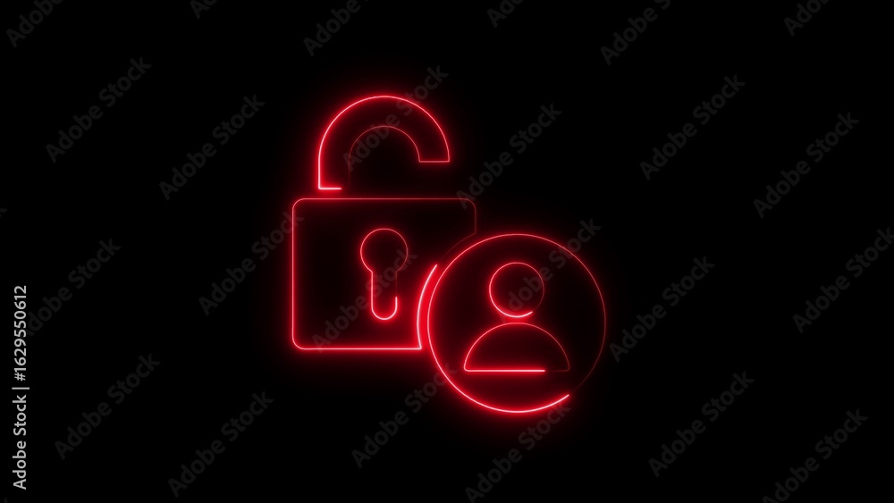 Obraz premium Open lock icon with user symbol representing data security and authorization concept