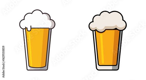 Flat beer cup vector illustration design