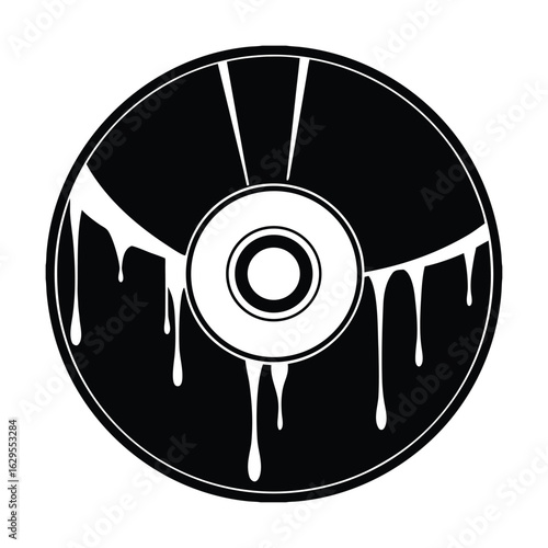 CD ROM with Dripping Chrome Design