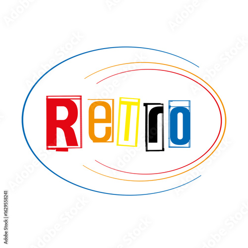 Retro text web illustration featuring bold stylized typography in vibrant colors. Dynamic lines and vintage design elements create a nostalgic, high-impact visual for digital platforms.