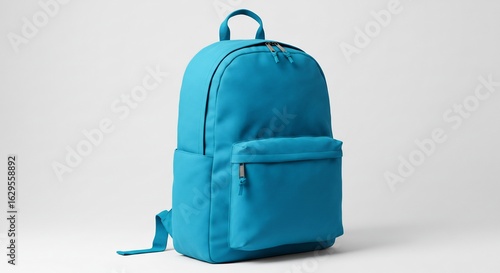 爽やか青色リュックサック シンプルデザイン 上品な光沢感. AI Generated
