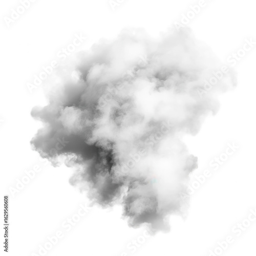 Abstract white cloud shape against black background