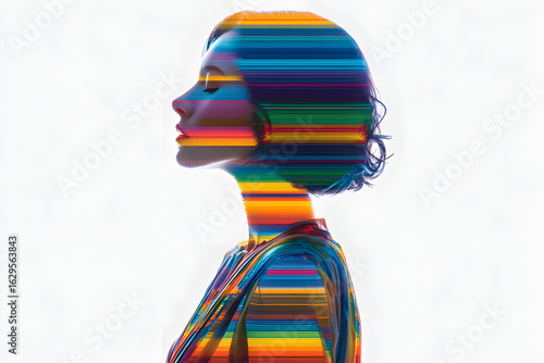 human in color stripes