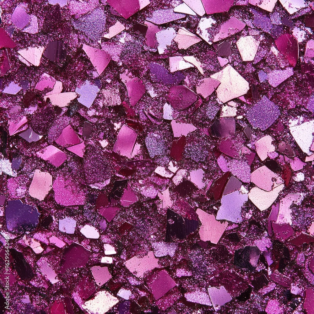 Fototapeta premium Shiny Crushed Glitter Texture, Purple Sparkling Sequins, Abstract Reflective Surface