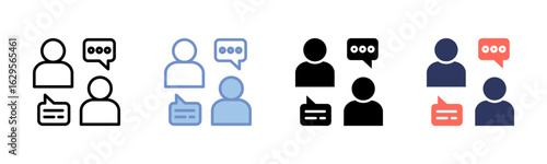 Communication icon sheet multiple style collection