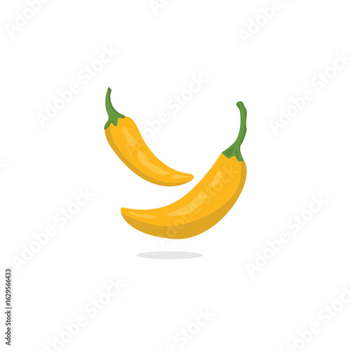 yellow chili vector art. yellow hot chili paper vector illustration. yellow hot chili pepper icon on white background