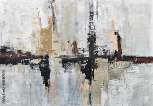 Colorful modern artwork, abstract paint strokes, oil painting on canvas. Acrylic art, artistic texture. Brush daubs and smears grunge background, hand painted pattern