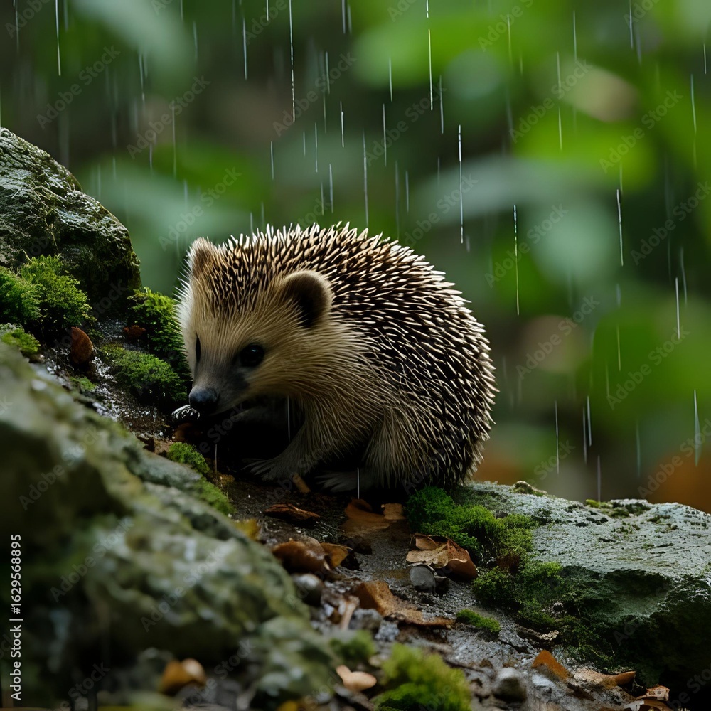 Fototapeta premium hedgehog in the forest