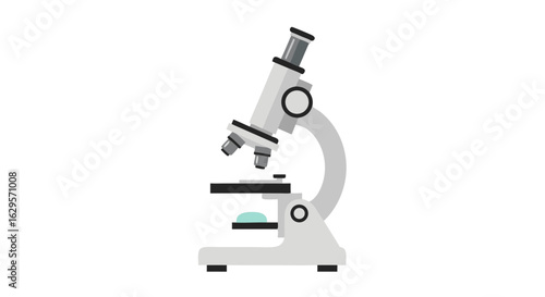 Microscopic investigation: Vector illustration showcasing laboratory tool for scientific research and analysis of tiny specimens and biological