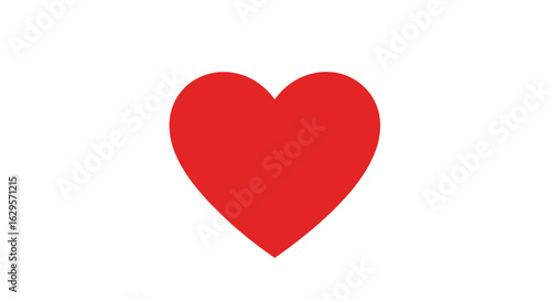 Isolated red heart on a pristine white background for Valentine's concept design