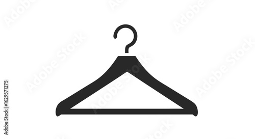 Monochromatic Clothes Hanger Illustration for Fashion and Design Projects and Organizing Wardrobe Essentials Visual Representation