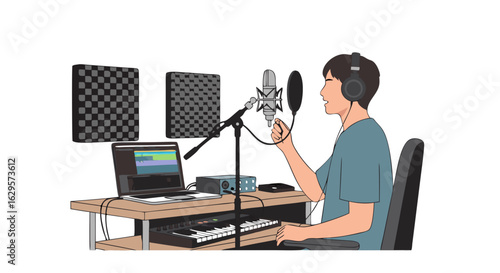 Musician's Sanctuary: Home Studio Session Capturing Creative Inspiration and Artistic Expression in a Digital Soundscape