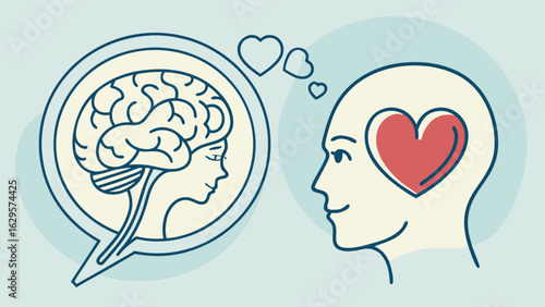 Understanding love and the brain a psychological concept illustration for mental health and wellness focus